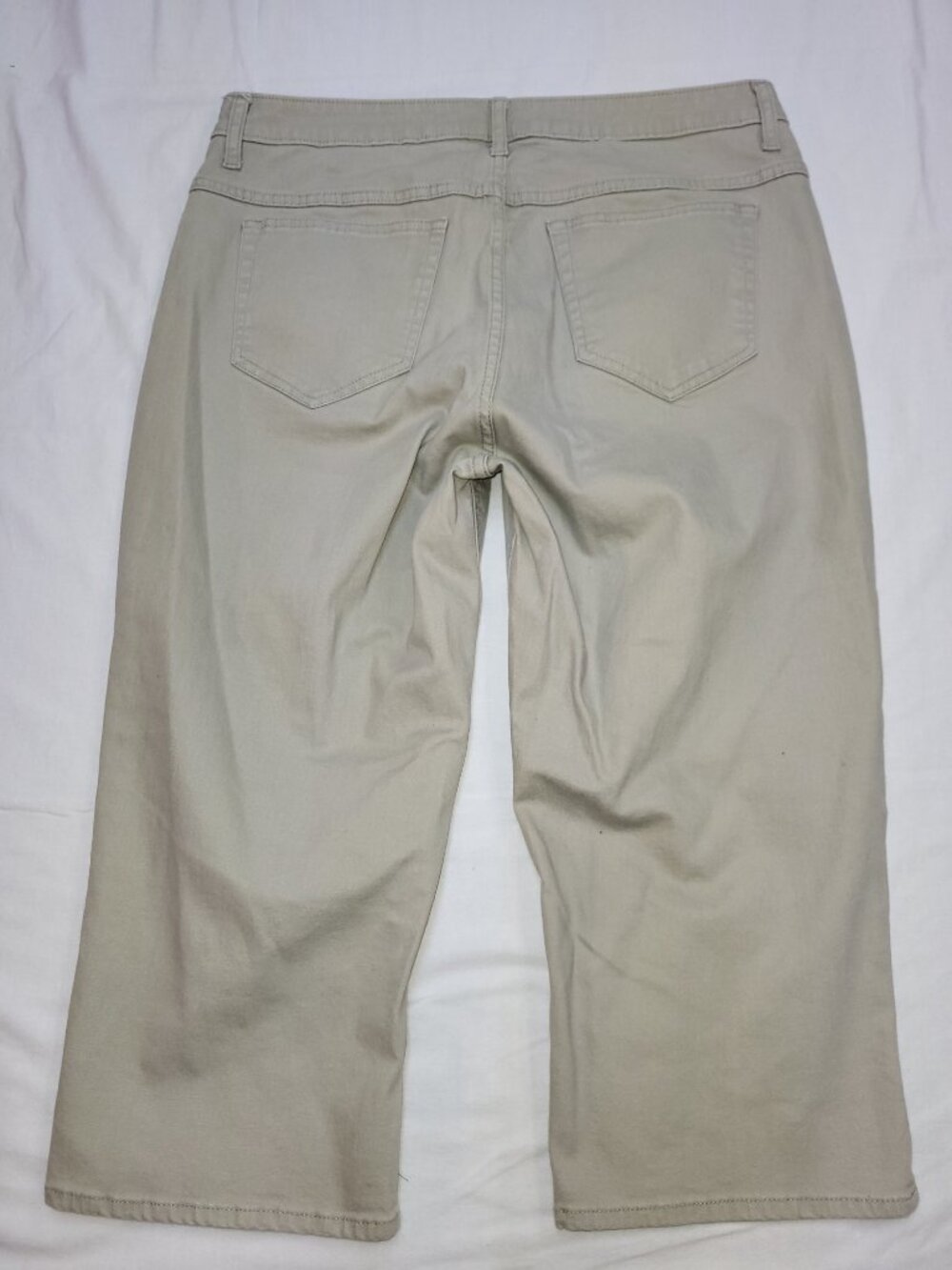 Riders by Lee Khaki Beige Stretch Denim Capri Pants - Picture 6 of 9
